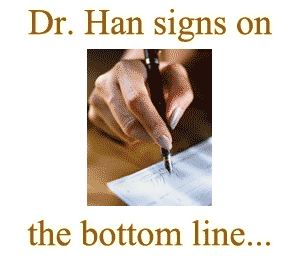 Dr. Han signs the bottom line