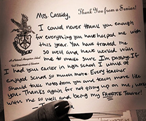 Megan Cassidy Letter