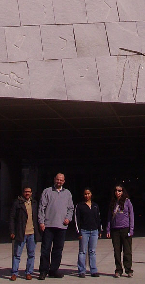 Tawfik Aboellail and students at the Alexandria Library