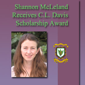 Shannon McLeland receives CL Davis Award