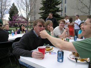 John Spencer being served at the MIP Picnic