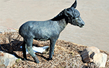  Statue of Primrose the burro with her artificial leg.